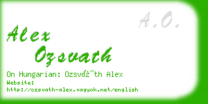 alex ozsvath business card